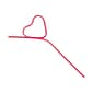 Amscan Valentine's Day Heart Plastic Krazy Straw, 11", Red, 42/Pack (398061)