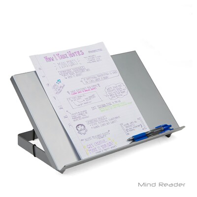 Mind Reader Metal Resting Document Holder Easel, Silver (PALIFT-BLK)