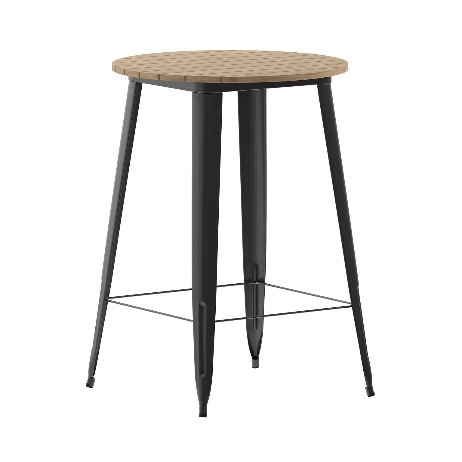 Flash Furniture Declan Indoor/Outdoor Bar Top Table, 42, Brown Top with Black Base (JJT14623H76BRBK)