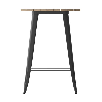 Flash Furniture Declan Indoor/Outdoor Bar Top Table, 42", Brown Top with Black Base (JJT14623H76BRBK)