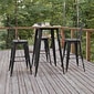 Flash Furniture Declan Indoor/Outdoor Bar Top Table, 42", Brown Top with Black Base (JJT14623H76BRBK)