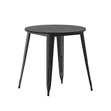 Flash Furniture Declan Indoor/Outdoor Dining Table, 30, Black Top with Black Base (JJT1462380BKBK)