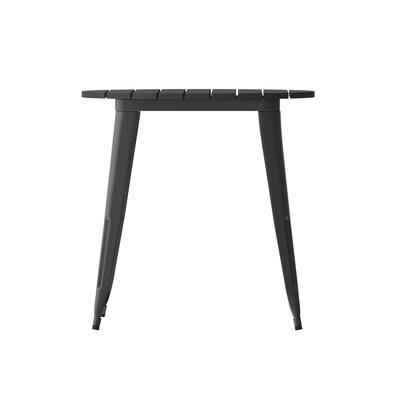 Flash Furniture Declan Indoor/Outdoor Dining Table, 30", Black Top with Black Base (JJT1462380BKBK)