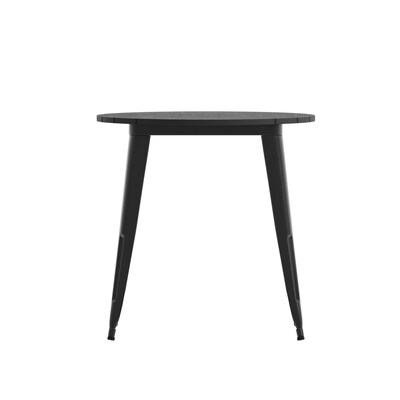 Flash Furniture Declan Indoor/Outdoor Dining Table, 30", Black Top with Black Base (JJT1462380BKBK)