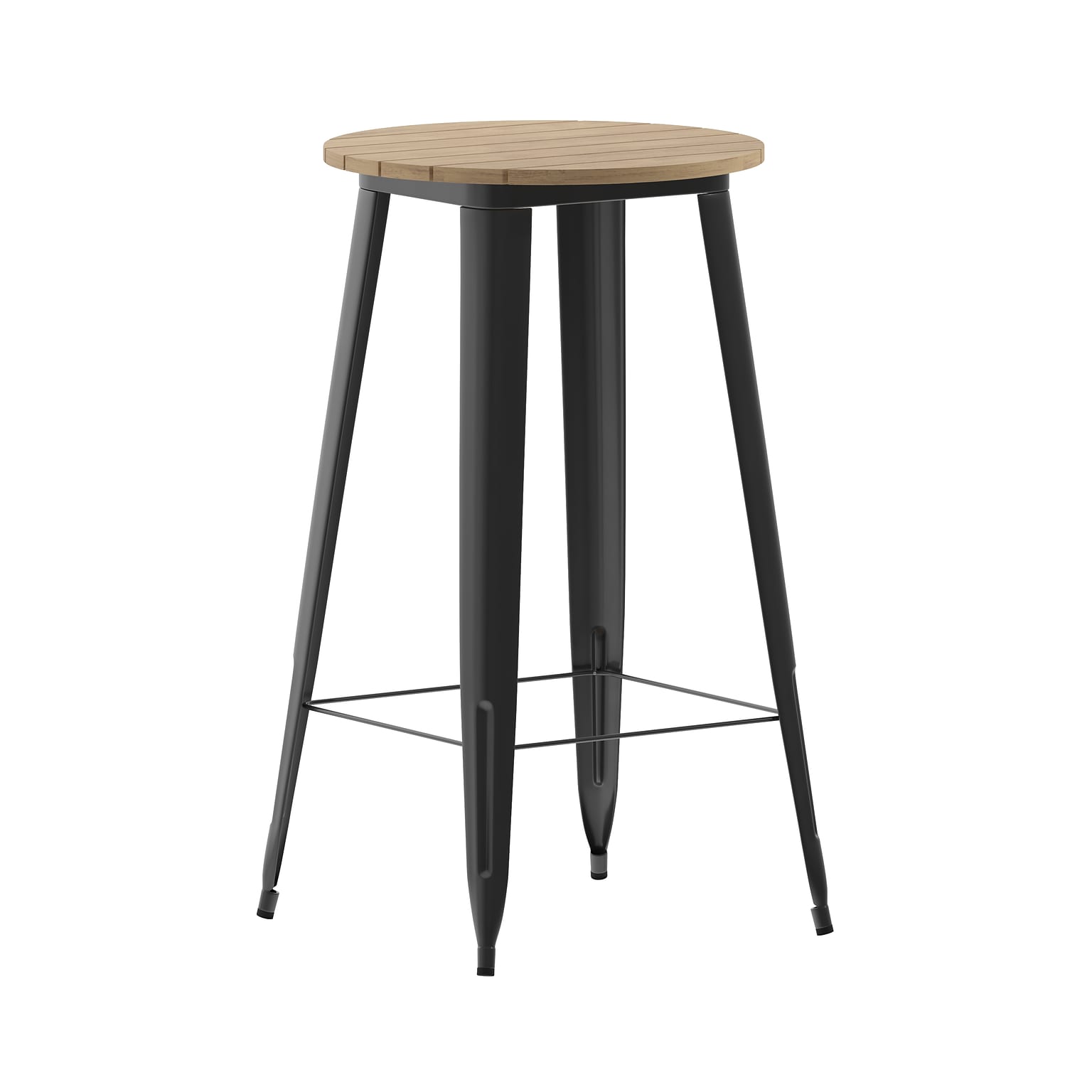 Flash Furniture Declan Indoor/Outdoor Bar Top Table, 42, Brown Top with Black Base (JJT14623H60BRBK)