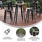 Flash Furniture Declan Indoor/Outdoor Bar Top Table, 42", Brown Top with Black Base (JJT14623H60BRBK)