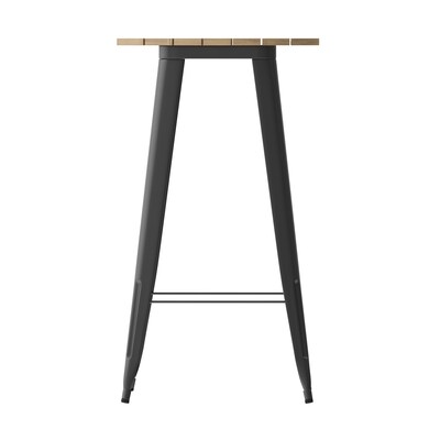 Flash Furniture Declan Indoor/Outdoor Bar Top Table, 42", Brown Top with Black Base (JJT14623H60BRBK)
