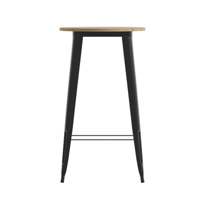 Flash Furniture Declan Indoor/Outdoor Bar Top Table, 42", Brown Top with Black Base (JJT14623H60BRBK)