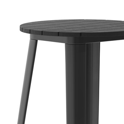 Flash Furniture Declan Indoor/Outdoor Bar Top Table, 42", Black Top with Black Base (JJT14623H60BKBK)