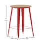 Flash Furniture Declan Indoor/Outdoor Bar Top Table, 42", Brown Top with Red Base (JJT14623H76BRRD)