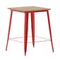 Flash Furniture Declan Indoor/Outdoor Bar Top Table, 42", Brown Top with Red Base (JJT14619H80BRRD)