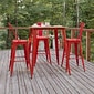 Flash Furniture Declan Indoor/Outdoor Bar Top Table, 42", Brown Top with Red Base (JJT14619H80BRRD)