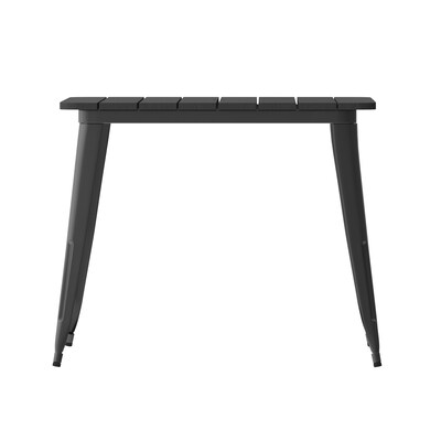 Flash Furniture Declan Indoor/Outdoor Dining Table with Umbrella Hole, 30", Black Top and Black Base (JJT1461990BKBK)