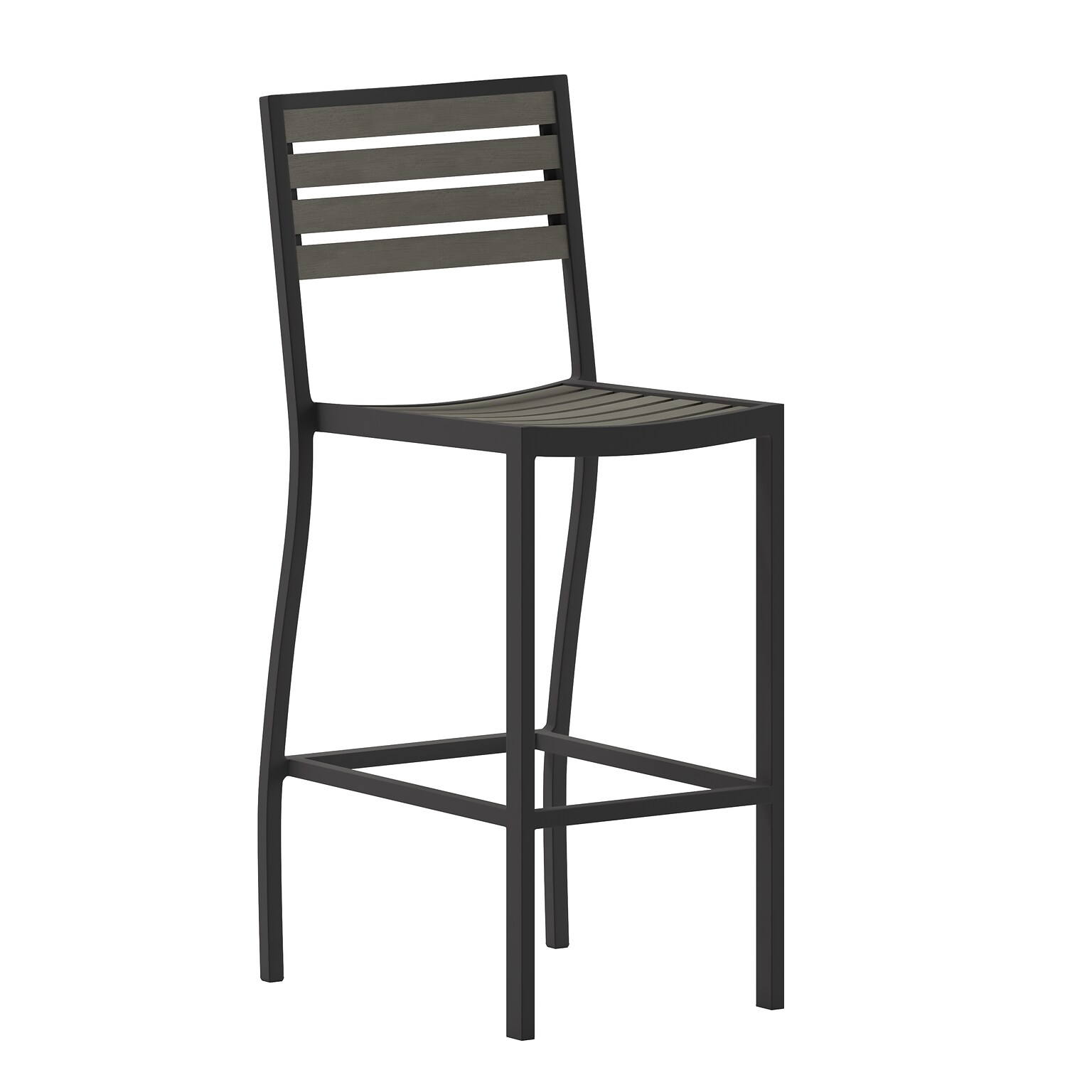 Flash Furniture Lark All-Weather Outdoor Bar Stool, Gray Wash (XUDGHW6036BGY)