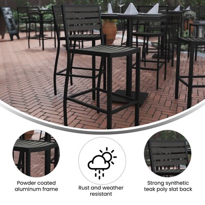 Flash Furniture Lark All-Weather Outdoor Bar Stool, Gray Wash (XUDGHW6036BGY)