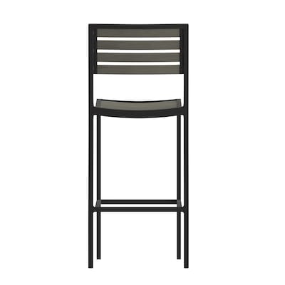 Flash Furniture Lark All-Weather Outdoor Bar Stool, Gray Wash (XUDGHW6036BGY)