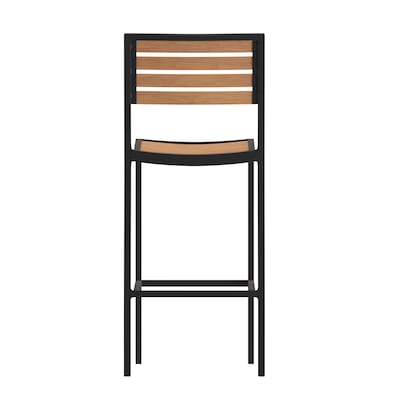 Flash Furniture Lark All-Weather Outdoor Bar Stool, Teak (XUDGHW6036B)