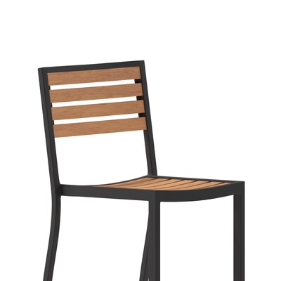 Flash Furniture Lark All-Weather Outdoor Bar Stool, Teak (XUDGHW6036B)