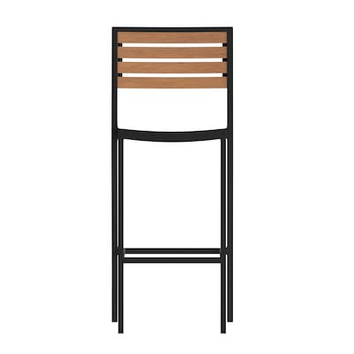 Flash Furniture Lark All-Weather Outdoor Bar Stool, Teak (XUDGHW6036B)