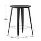 Flash Furniture Declan Indoor/Outdoor Bar Top Table, 42", Black Top with Black Base (JJT14623H76BKBK)