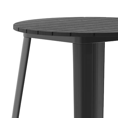 Flash Furniture Declan Indoor/Outdoor Bar Top Table, 42", Black Top with Black Base (JJT14623H76BKBK)