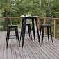 Flash Furniture Declan Indoor/Outdoor Bar Top Table, 42", Black Top with Black Base (JJT14623H76BKBK)