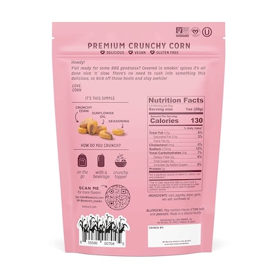 Love Corn Smoked BBQ, 1.6 Oz, 10/Box (307-00383)