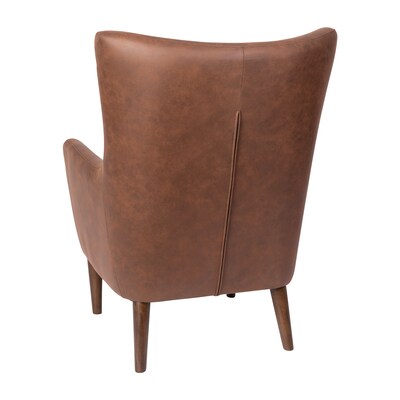 Flash Furniture Connor Faux Leather and Wood Wingback Accent Chair, Dark Brown (QYB235DBR)