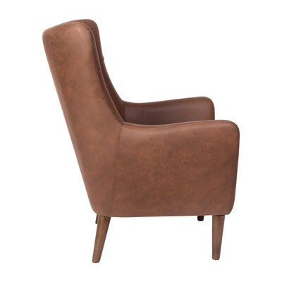 Flash Furniture Connor Faux Leather and Wood Wingback Accent Chair, Dark Brown (QYB235DBR)