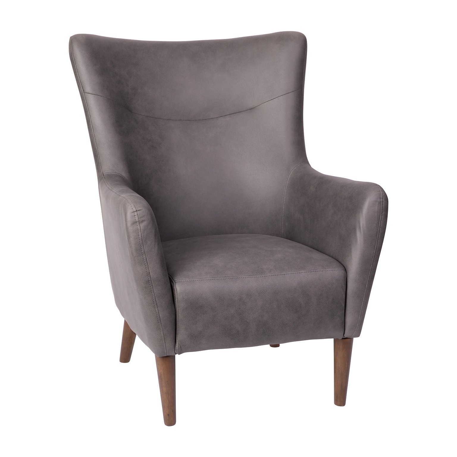 Flash Furniture Connor Faux Leather and Wood Wingback Accent Chair, Dark Gray (QYB235DGY)