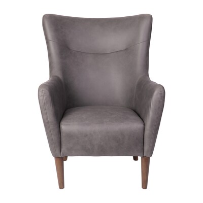 Flash Furniture Connor Faux Leather and Wood Wingback Accent Chair, Dark Gray (QYB235DGY)