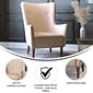 Flash Furniture Connor Faux Leather and Wood Wingback Accent Chair, Light Brown (QYB235LTBR)