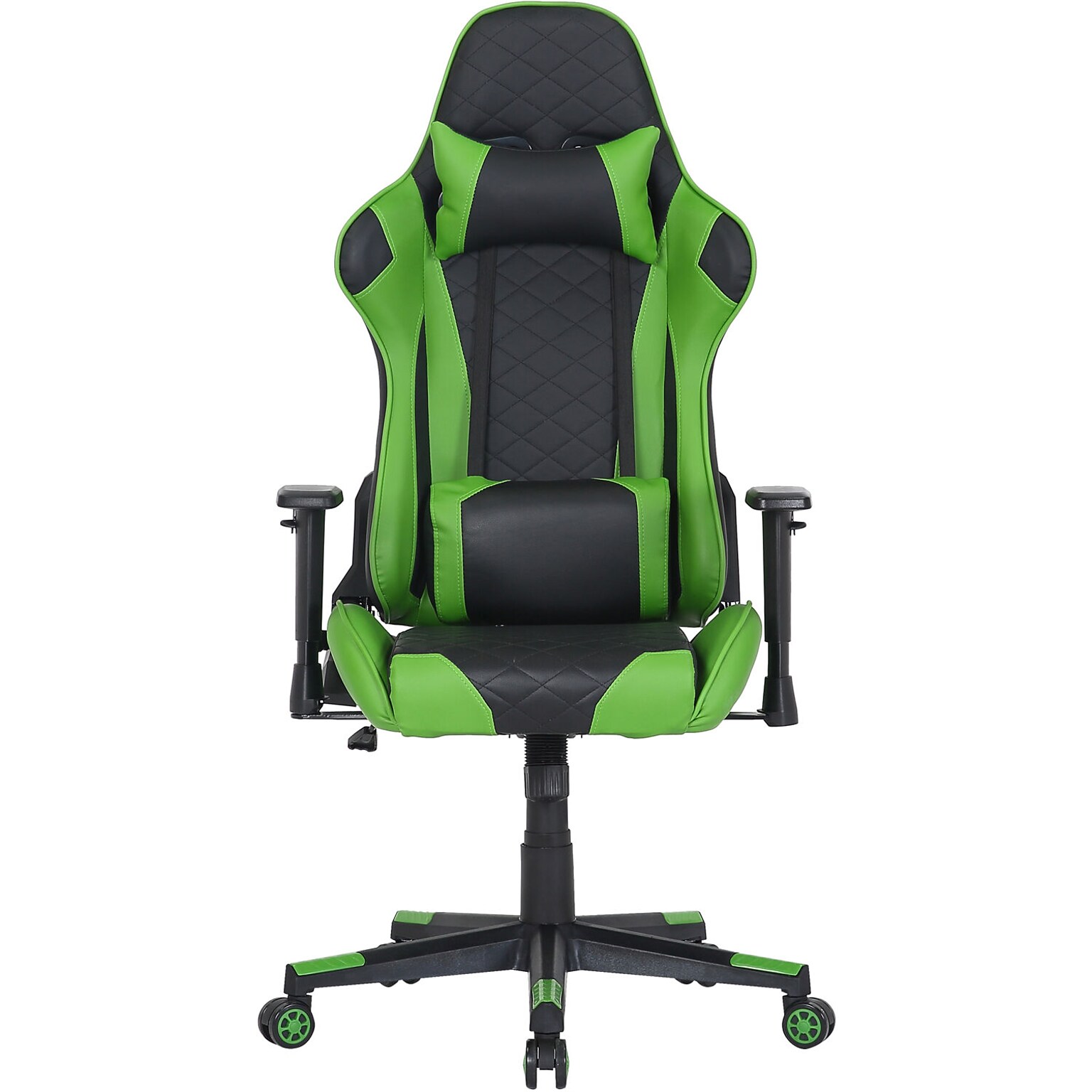 Hanover Commando Ergonomic Adjustable Gas Lift Seating Gaming Chair, Black/Green (HGC0115)