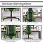 Hanover Commando Ergonomic Adjustable Gas Lift Seating Gaming Chair, Black/Green (HGC0115)