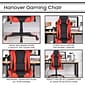 Hanover Commando Ergonomic Adjustable Gas Lift Seating Gaming Chair, Black/Red (HGC0116)