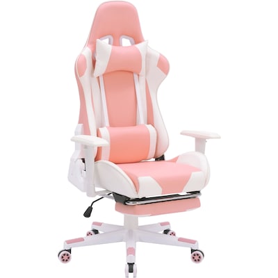 Hanover Commando Ergonomic Adjustable Gas Lift Seating Gaming Chair, Pink/White (HGC0119)