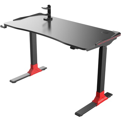 Hanover 47"W Electric Sit Stand Gaming Desk with Adjustable Heights & Remote Control RGB Lights (HGD0501-BLK)