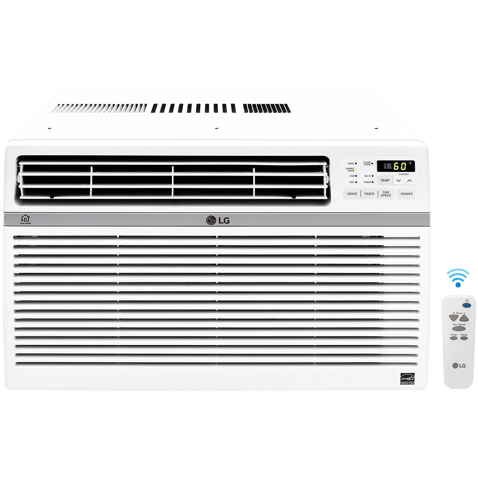 LG Energy Star 12,000 BTU 115V Window-Mounted Air Conditioner, Wi-Fi Enabled, White (LW1217ERSM1)
