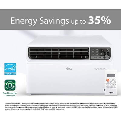LG 14,000 BTU DUAL Inverter Smart Wi-Fi Enabled Window Air Conditioner, White (LW1522IVSM)