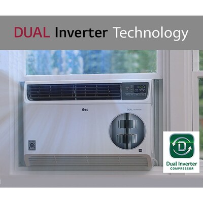 LG 18,000 BTU 230V Dual Inverter Window Air Conditioner, Wi-Fi Enabled, White (LW1822IVSM)