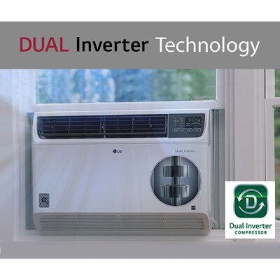 LG 8,000 BTU Dual Inverter Smart Window Air Conditioner, White (LW8022IVSM)