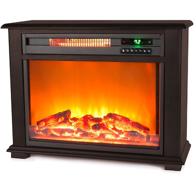 Lifesmart Electric Fireplace Heater 5300 BTU, Dark Walnut (MDFP2090US)