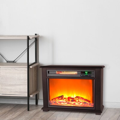 Lifesmart Electric Fireplace Heater 5300 BTU, Dark Walnut (MDFP2090US)