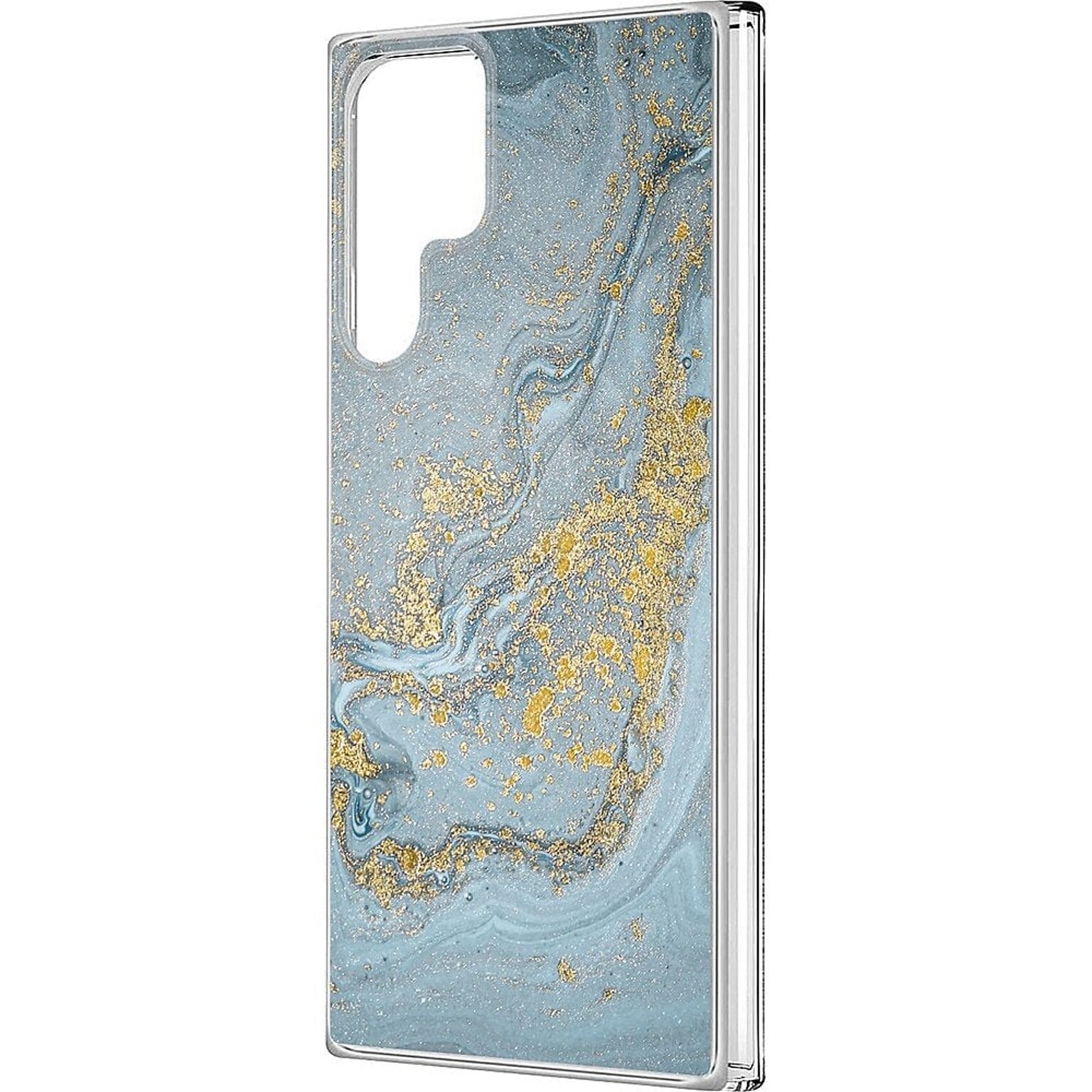 SaharaCase Marble Series Case for Samsung Galaxy S23 Ultra, Blue/Gold (CP00409)