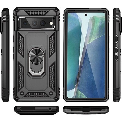 SaharaCase Military Kickstand Series with Belt Clip Case for Google Pixel 7 Pro, Black (CP00382)
