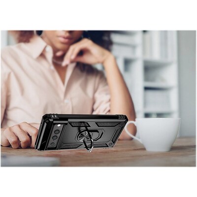 SaharaCase Military Kickstand Series with Belt Clip Case for Google Pixel 7 Pro, Black (CP00382)