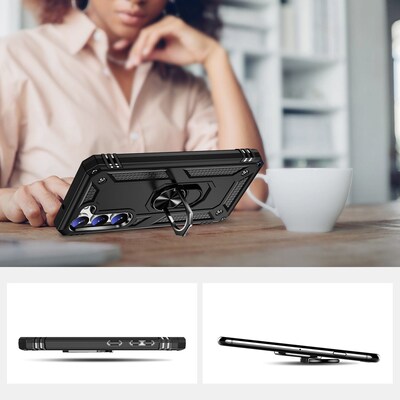 SaharaCase Military Kickstand Series with Belt Clip Case for Samsung Galaxy S23, Black (CP00389)