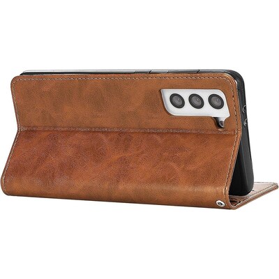 SaharaCase Folio Wallet Case for Samsung Galaxy S23+, Brown (CP00400)
