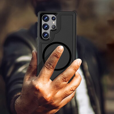 SaharaCase Armor Series Hard Shell Case Cover for Galaxy S23 Ultra, Black (CP00403)