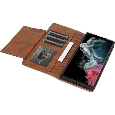SaharaCase Folio Wallet Case for Samsung Galaxy S23 Ultra, Brown (CP00408)
